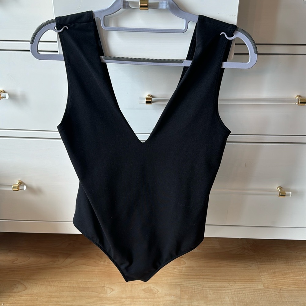 Free People black plunge bodysuit